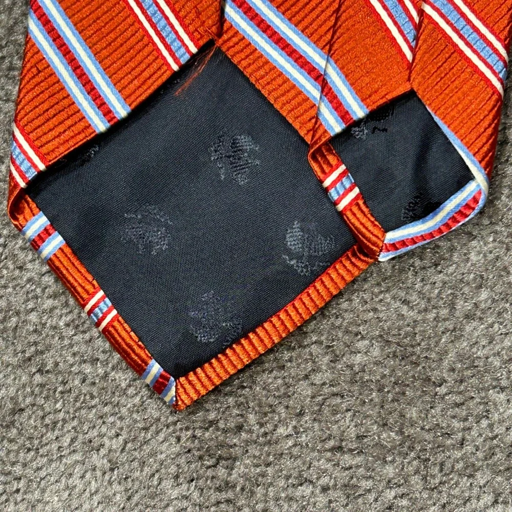 Brooks Brothers Made in USA Pure Silk Tie Mens Burnt Orange imported materials